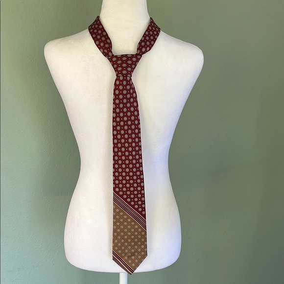 Vintage YSL Silk Geometric Striped Tie
